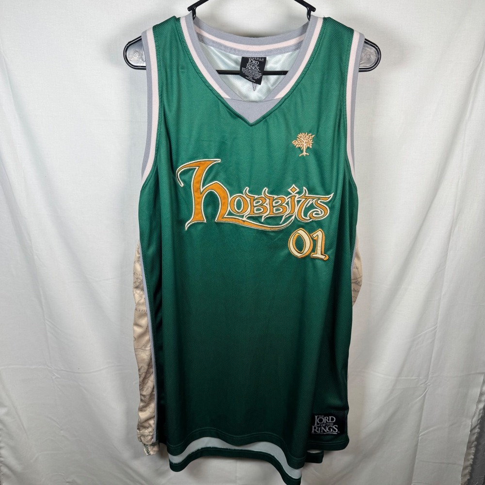 BoxLunch Lord of the Rings Jersey Mens XXL Green Hobbits Baggins 01 Basketball